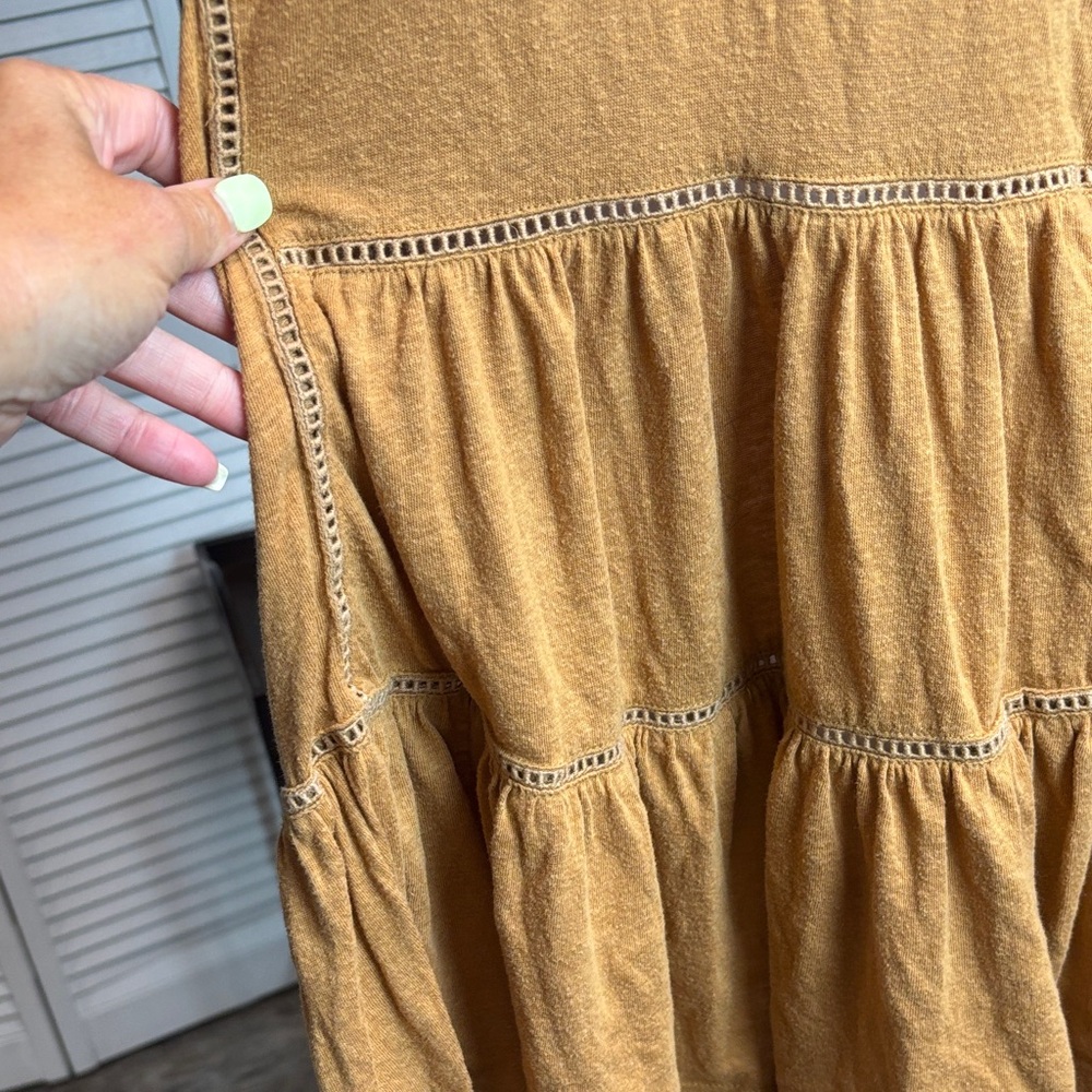 Anthropology Mustard /Brown Sleeveless Tank Top - Picture 4 of 6